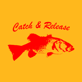 Catch and Release Series, Bass, Red color T-Shirt