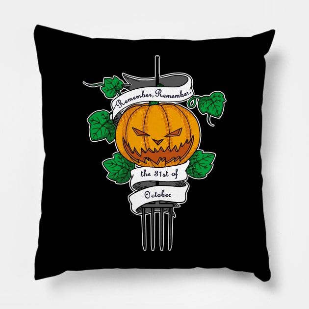 Spooky Halloween Pumpkin Tattoo Inspired Slogan Pillow by BoggsNicolas