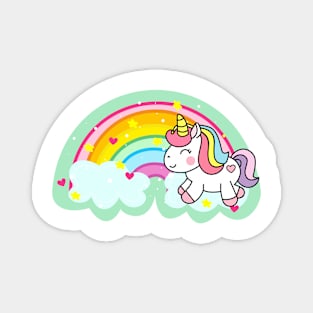 Unicorn next to rainbow Magnet