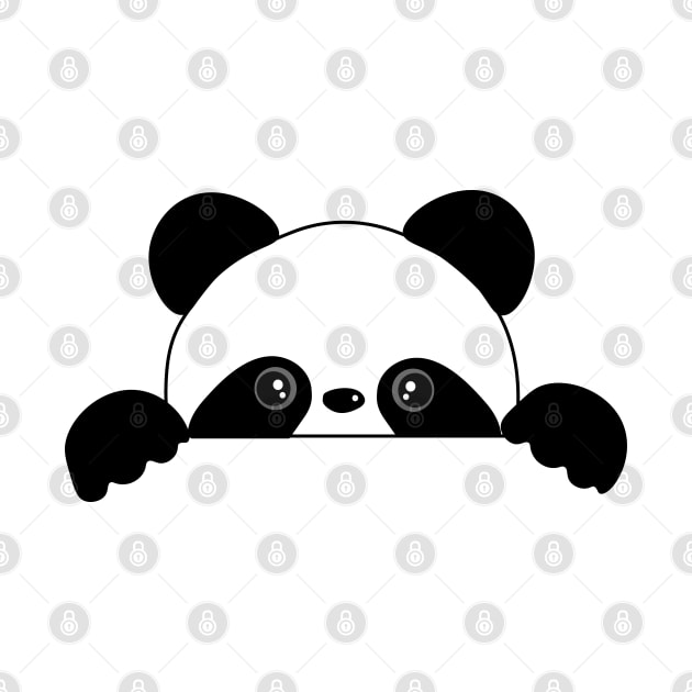 Cute Peeking Panda by Heartfeltarts