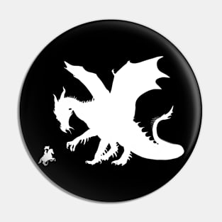 Knight and Dragon (white) Pin