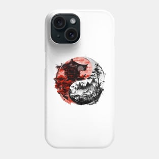 Yin e yang Temple and Nature Phone Case