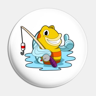 Fish with Fishing rod in Water Pin