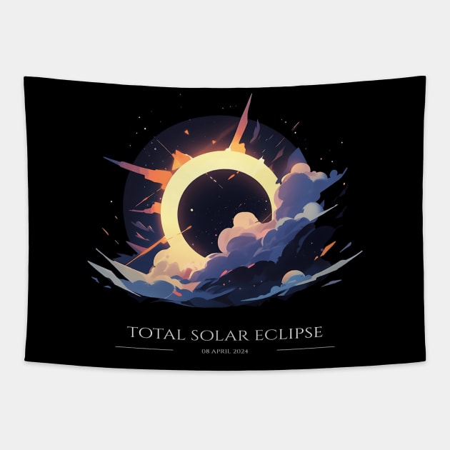 Celestial Total Solar Eclipse, Total Solar Eclipse Astronomy Art Tapestry by Moonfarer