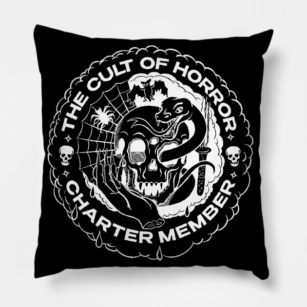 Cult Of Horror Pillow by MarbitMonster