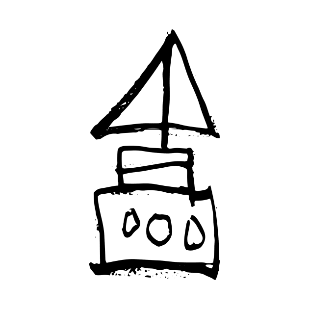 Sailboat Doodle Black by Mijumi Doodles