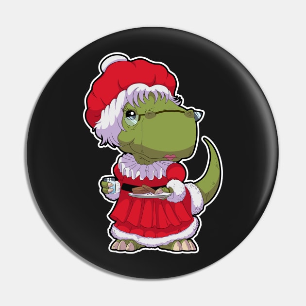 Dino Mrs claus Pin by DinoTropolis