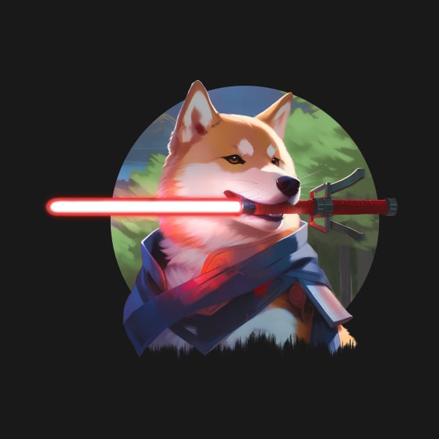 Shiba Warrior in the Enchanted Woods by ColorMingle