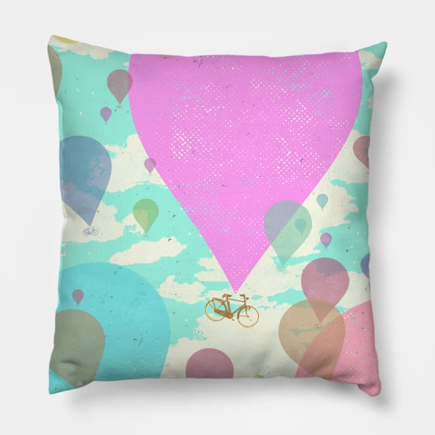 BIKE BALLOONS Pillow by Showdeer