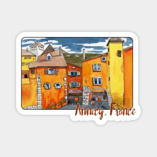 Street Scene Annecy, France Magnet