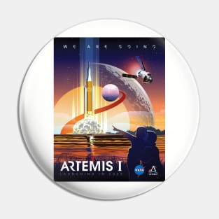 NASA Artemis I Retro Poster Shirt (2-Sided for Light Shirts) Pin