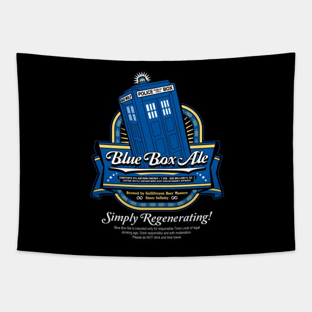 Blue Box Ale Tapestry by TeeNinja