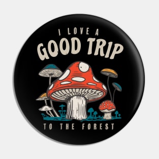 Trippy Mushrooms Cottagecore Aesthetic Pin