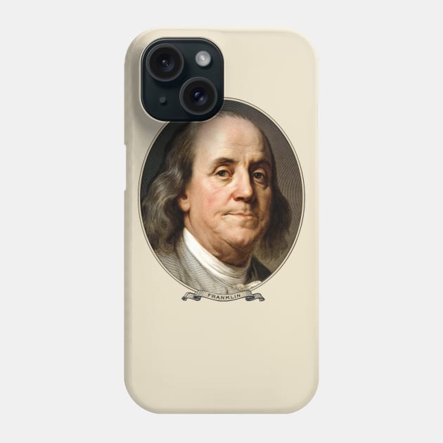 Benjamin Franklin Portrait Fanart Phone Case by NeilGlover