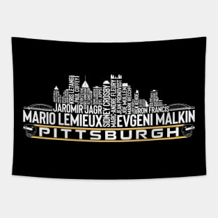 Pittsburgh Hockey Team All Time Legends, Pittsburgh City Skyline Tapestry