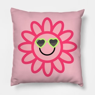 Smiley Face Flower Pillow