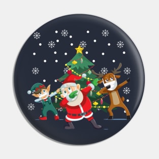 Dabbing Santa Friends Christmas Boys Girls Men Xmas Dab Pin