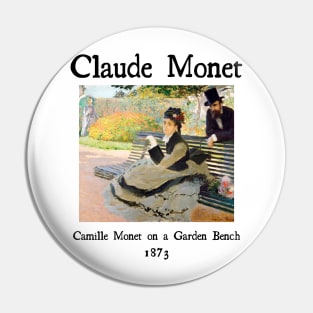 Camille Monet on a garden bench Pin