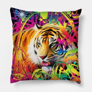 Tiger in the Jungle Pillow