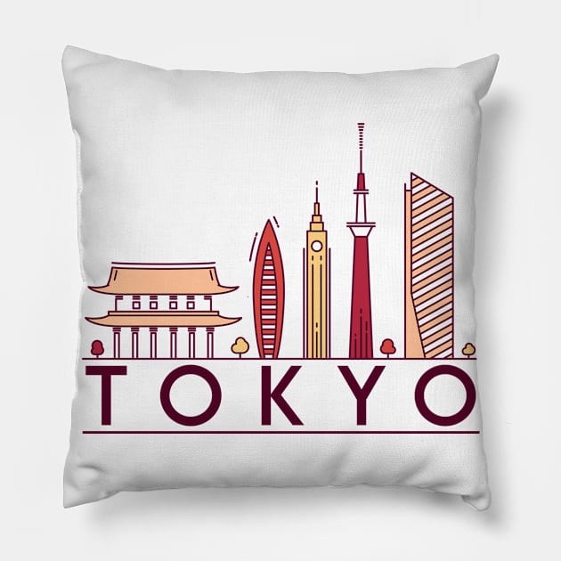 Tokyo cityscape Pillow by SerenityByAlex