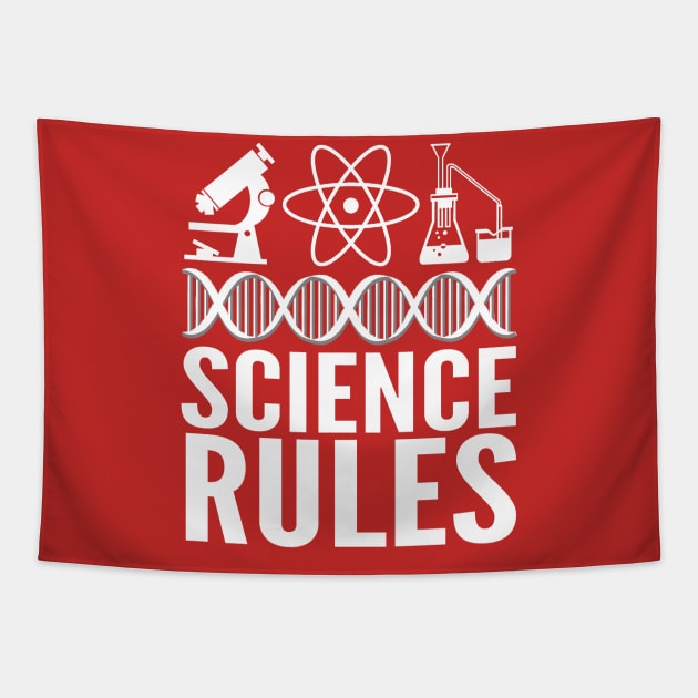 Science Rules Science Lover Gift Tapestry by AstroGearStore