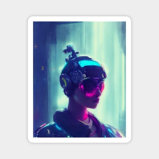 Cyberpunk pilot girl Magnet