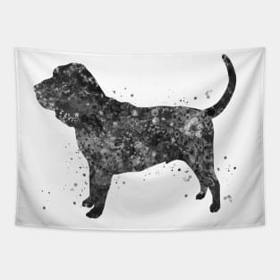 Bloodhound dog black and white Tapestry