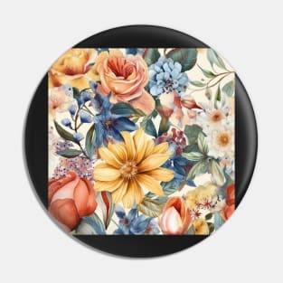 Detailed Water Color Flower Pattern - 4 Pin