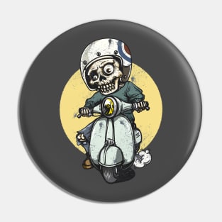 Skeleton Scooter - UK Mod Pin