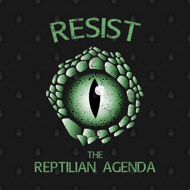 Resist The Reptilian Agenda Lizard People by Delta V Art