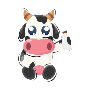 Adorable Cow with Milk T-Shirt