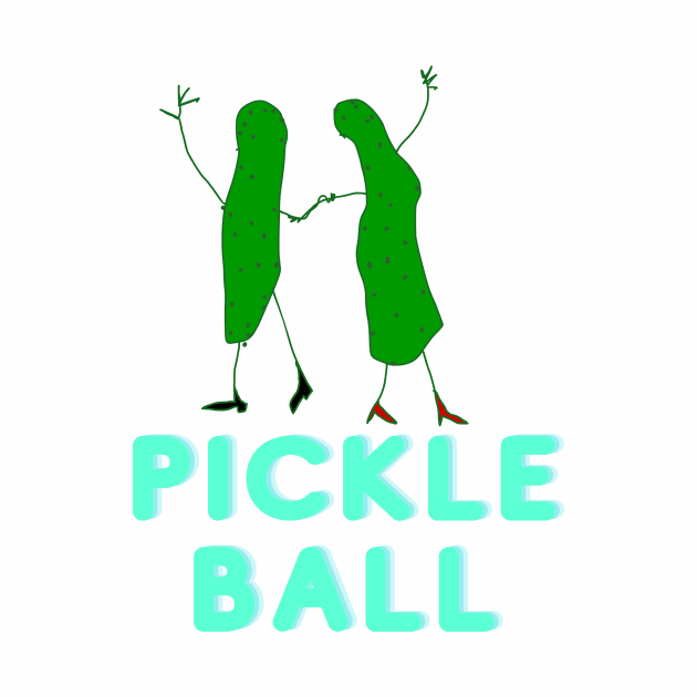 Pickle, Pickleball, Ball, Dancing, Funny T-Shirt, Funny Tee, Badly Drawn, Bad Drawing by Badly Drawn Design