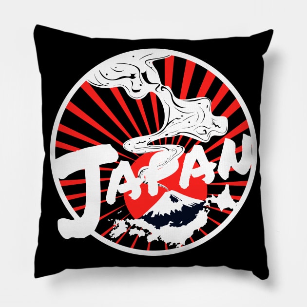 Japan Mount Fuji Land Of The Rising Sun Pillow by ChrisWilson