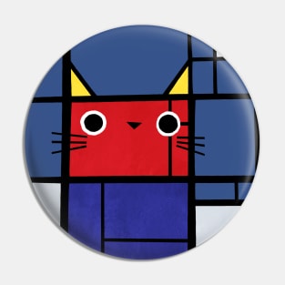 Mondrian cat Pin