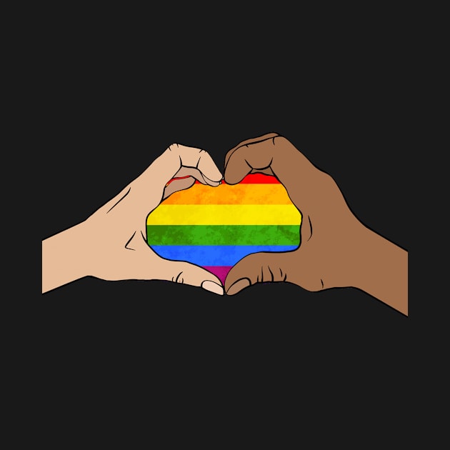 Gay Pride Clothing Lgbt Rainbow Flag T-Shirt Tee Heart Unity by joneK