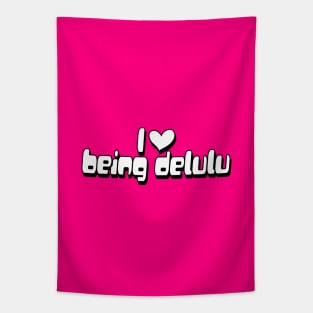 Y2K Tee Shirt, 00's, Funny Tee, 2000's t-Shirt, I Heart Being Delulu y2k shirt Tapestry