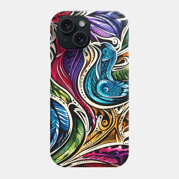 Discover Aotearoa's Cultural Tapestry: Authentic Maori Art in Vibrant Illustrations Phone Case by insaneLEDP