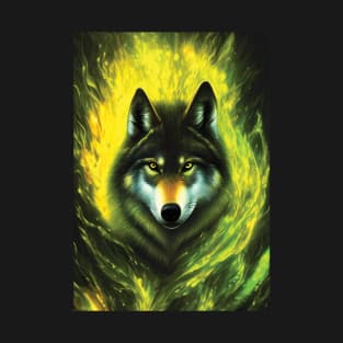 Beautiful Wolf Artwork | Wolf Themed Decor | Aesthetic Wolf | Wolf Illustration T-Shirt