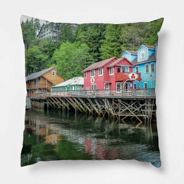 Old School Ketchikan Pillow by DevonDisneyland