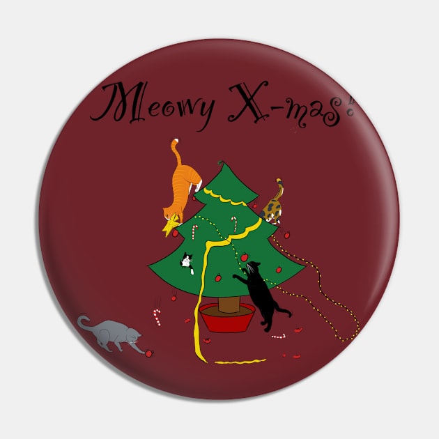 Meowy X-mas mayhem - no background Pin by Lian's designs