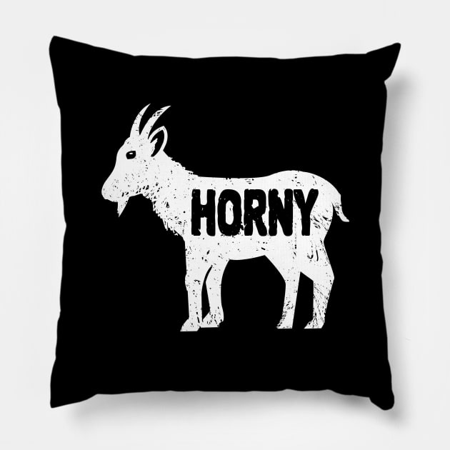 Horny Goat Funny adult humor mens Inappropriate Pillow by Shanti-Ru Design