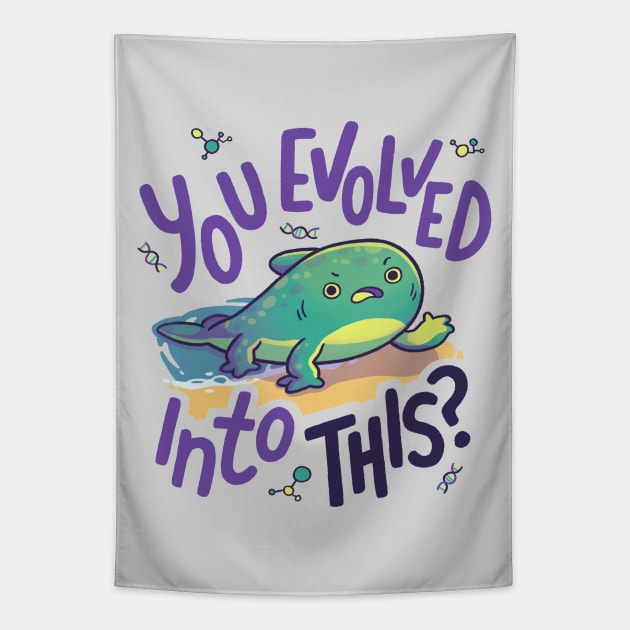 You Evolved Into This? // Evolution, Darwin, Biology, Nature Tapestry by Geekydog