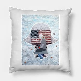 Memorial Day Hamsa by Harriette Knight Pillow