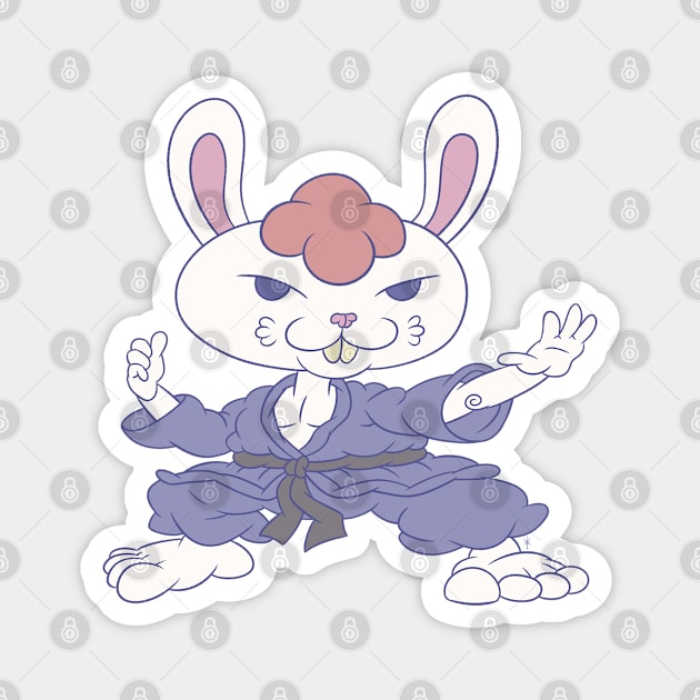 Judo Rabbit Magnet by Red_Vandal_Art