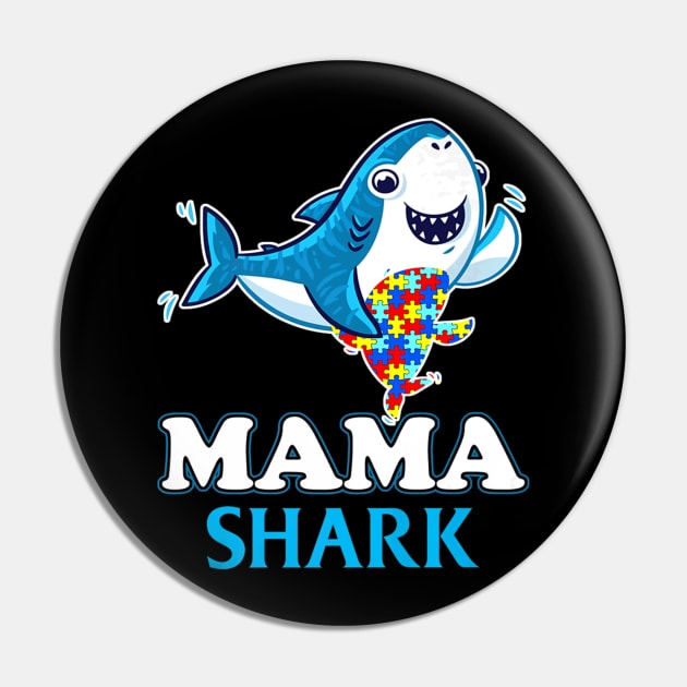 Autism Shark Moms Mama Mother Women Pin by Stick Figure103