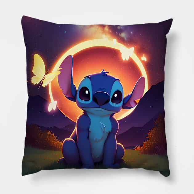 Stitch fairy Pillow by cloudart2868