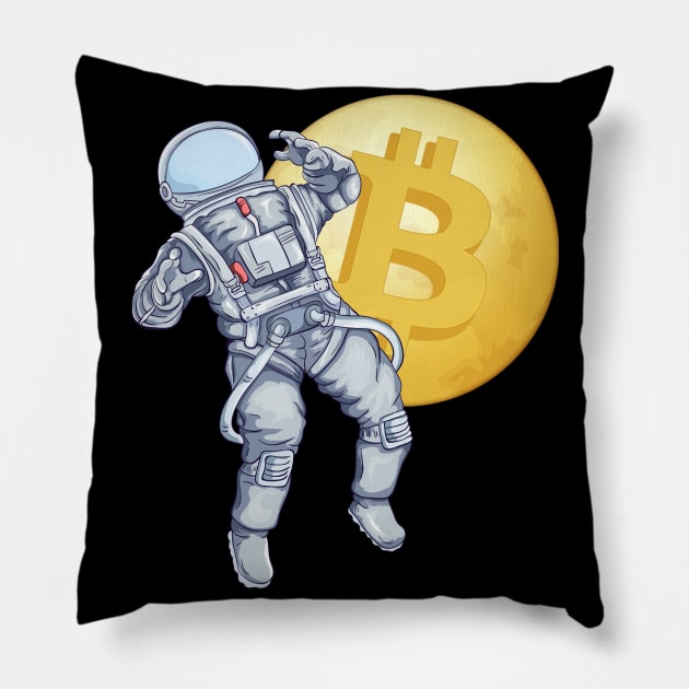 Bitcoin Hodl Naut BTC Mooning Crypto Pillow by BitcoinSweatshirts