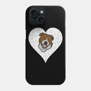 Staffordshire Bull Terrier Heart Jigsaw Pieces Design - Gift for Staffordshire Bull Terrier Lovers Phone Case