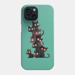 Nine black cats Stacking - Spooky Month Edition Phone Case