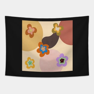 Groovy 70s florals and geometry colorful pattern Tapestry